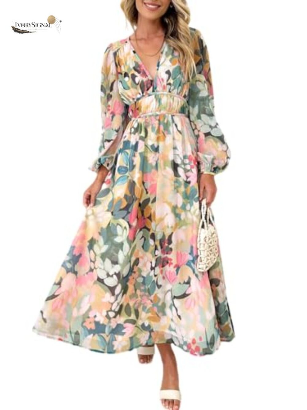 Long Sleeve Floral Maxi Dress Women's Wedding Guest Spring Summer 2026
